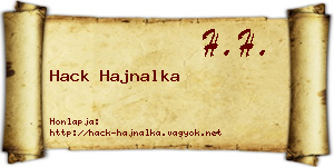 Hack Hajnalka névjegykártya